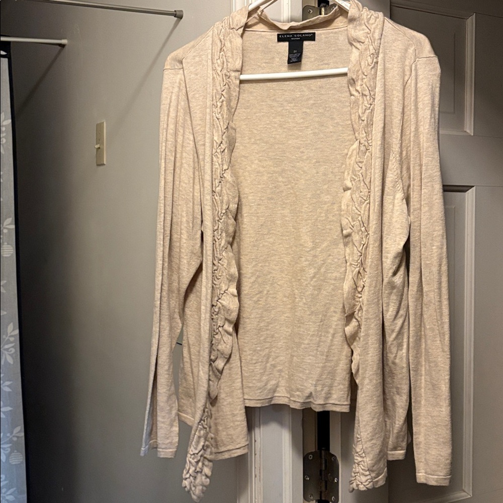 Elena Solano cardigan soft natural cotton size 2X